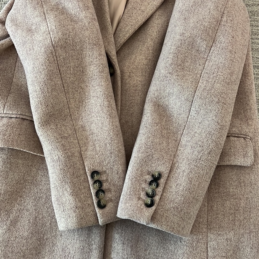 H&M Wool Blend Coat Dusty Pink Grey - Picture 11 of 14